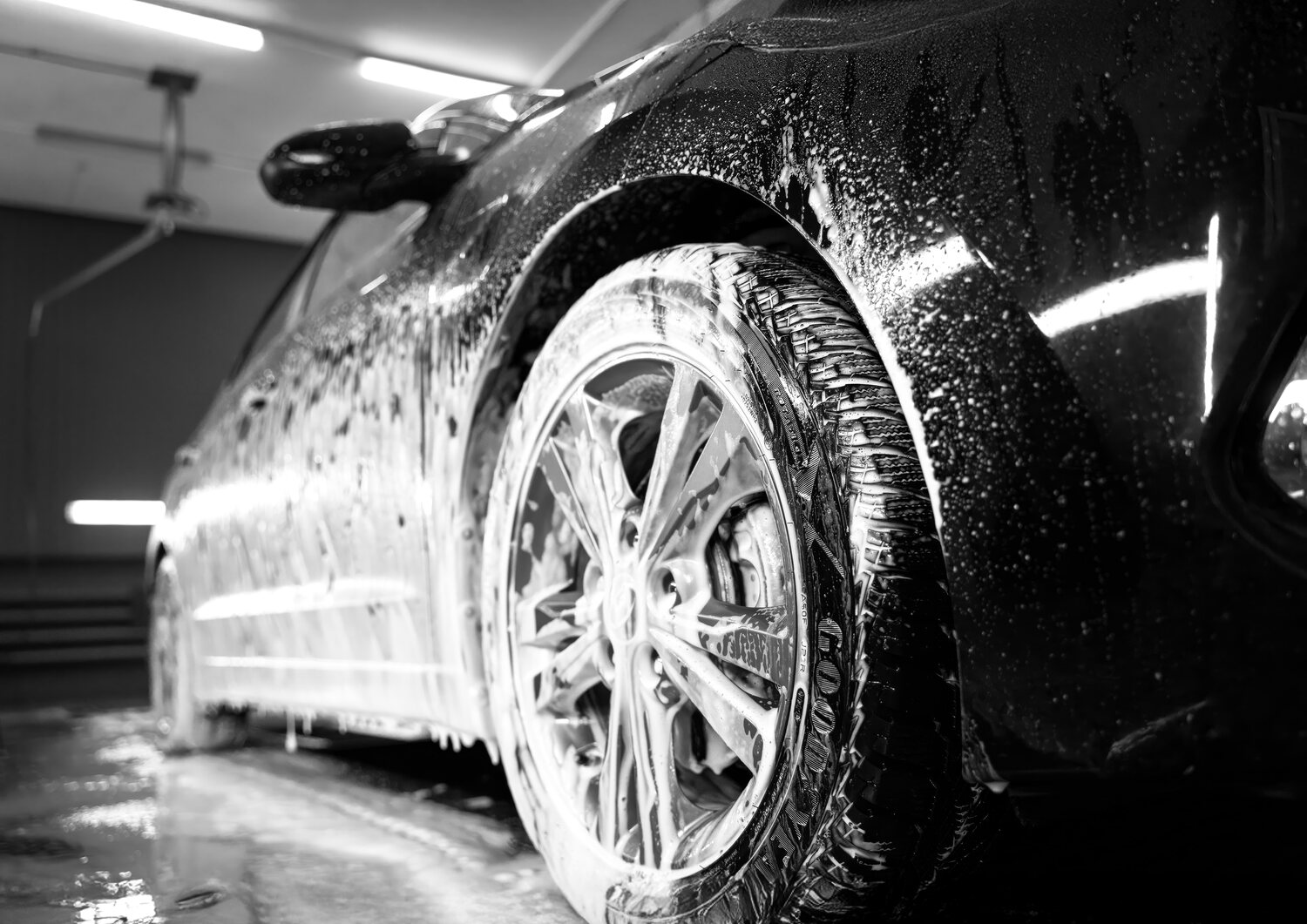 A car being washed by MOP